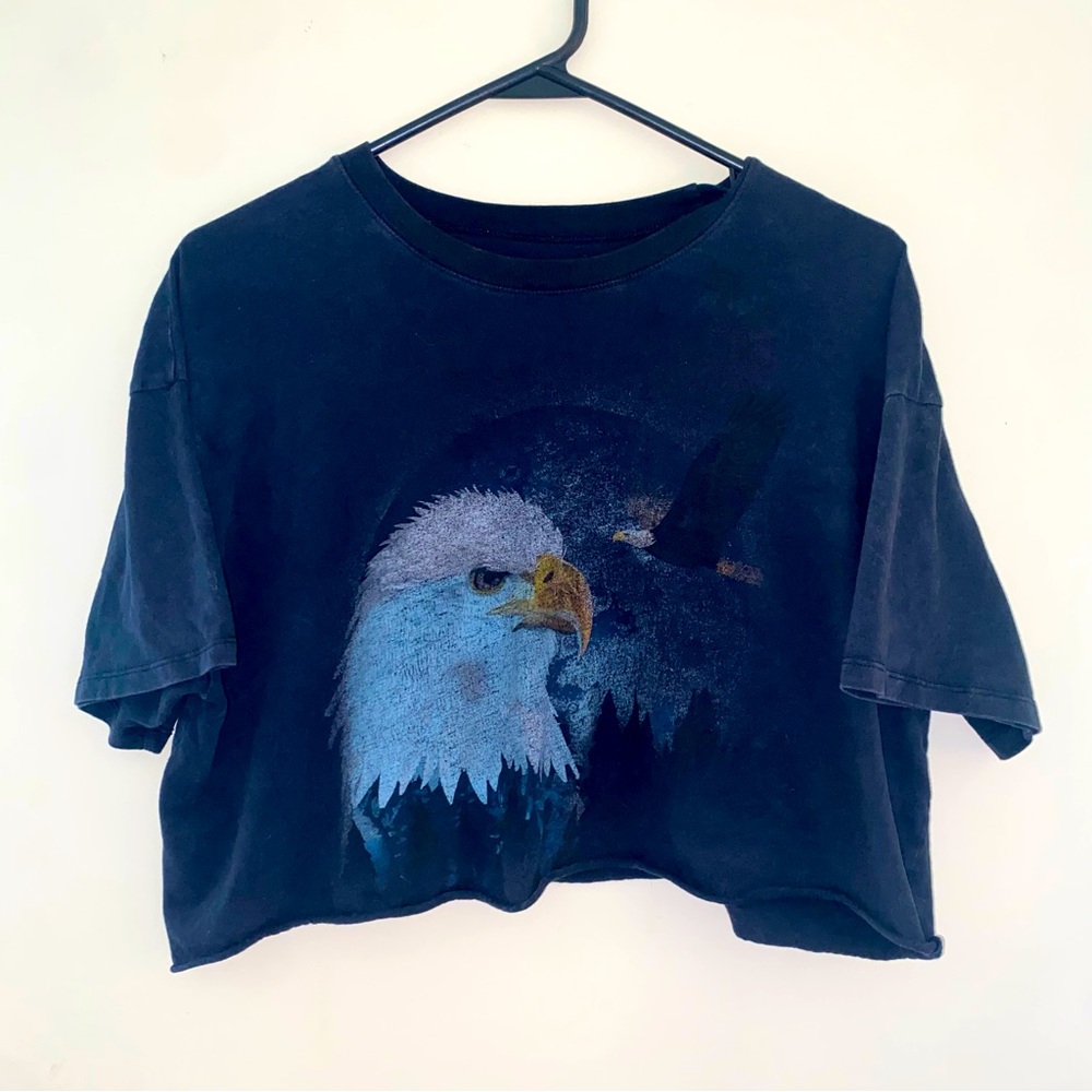 Hollister Black Eagle Cropped Shirt